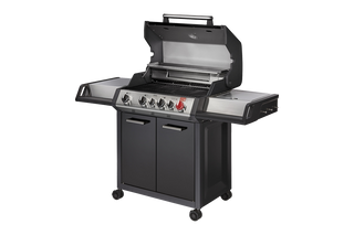 Enders Monroe Pro Black 4 IK Turbo Gas Grill with Turbo Zone and Side Stove, Graphite/Steel Colours