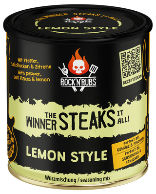 ROCK'N'RUBS Prieskoniai "The Winner Steaks it All - Lemon Style" (kepsniams), 140 g