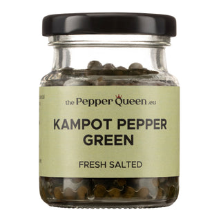 Šviežiai sūdyti kampoto pipirai grūdeliais Kampot Salted Pepper, 40 gr